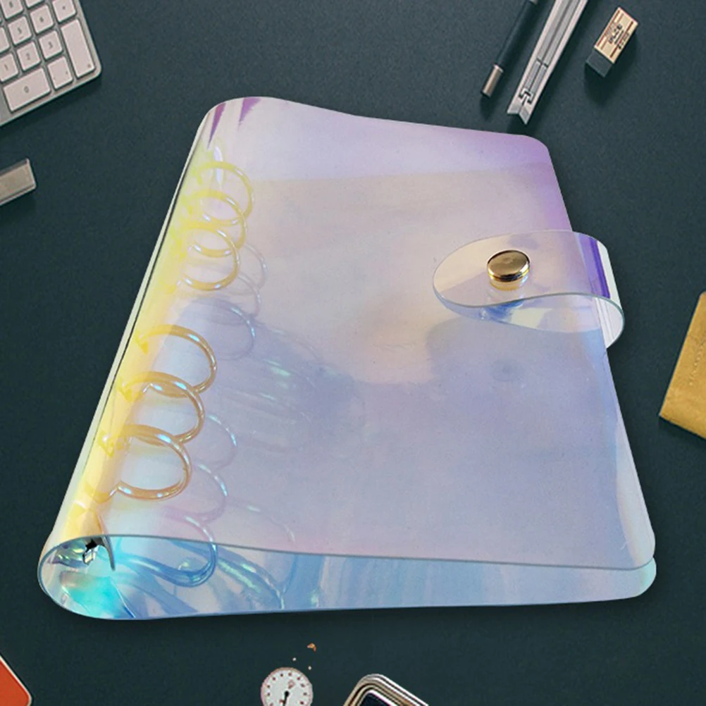 

Binder Notepad Folder Transparent File Loose-Leaf Colorful Korean Version Travel