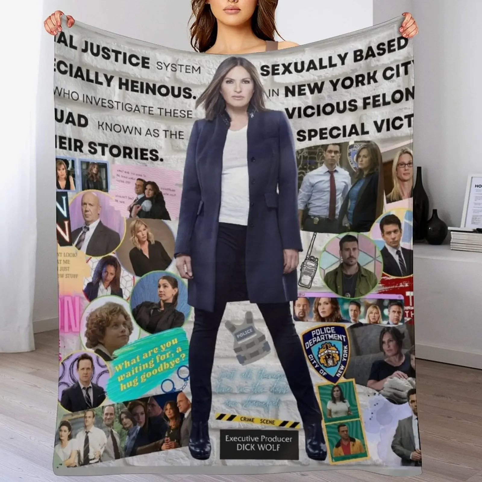 

Law & Order SVU Collage Throw Blanket Cozy Sofa Blanket for TV Watching Napping