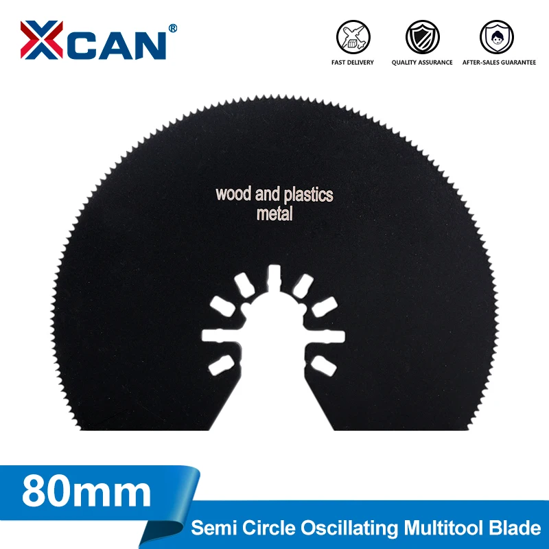 XCAN 1/2/5pcs 80mm Oscillating Saw Blade High Carbon Steel Multi Tools Blades Straight Cutter Blades For Wood Cutting