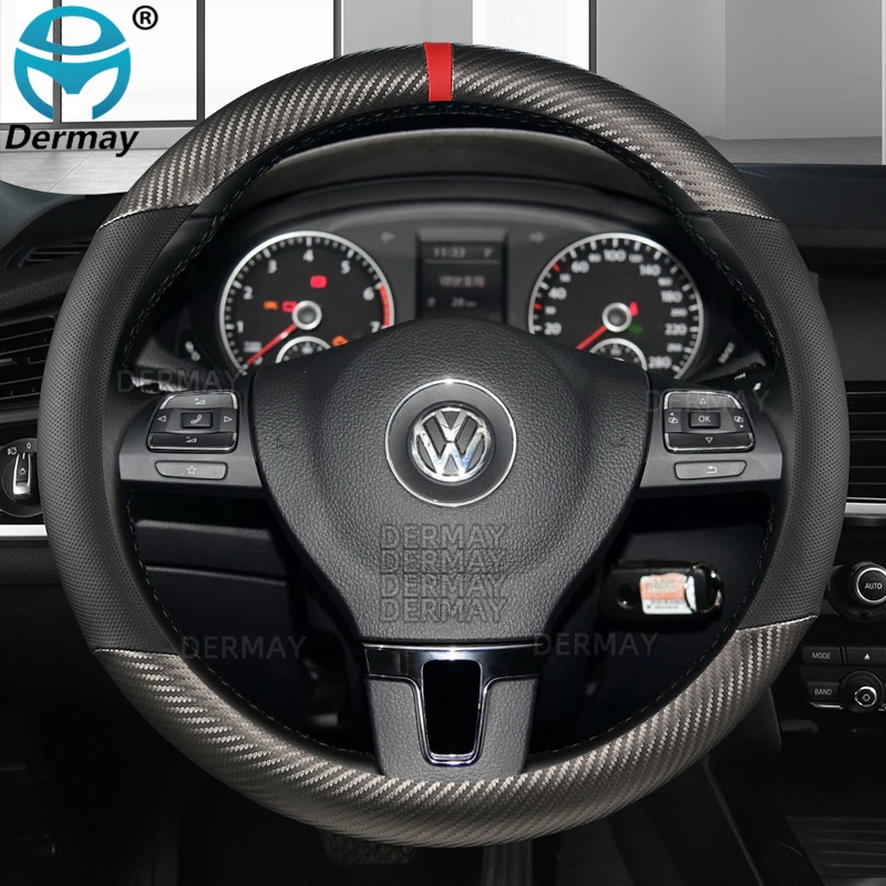 D Shape O shape Car Steering Wheel Cover Non-slip PU Leather for POLO GOLF 7 Scirocco Suzuki Swift Nissan Rogue High Quality