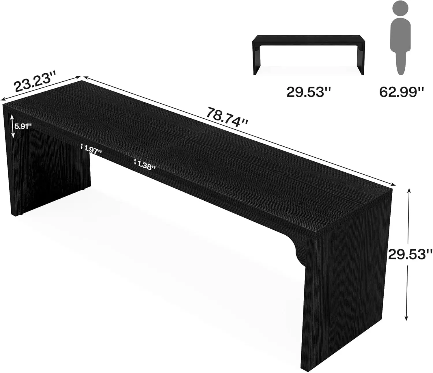 Tribesigns 78.7 Inches Long Computer Desk, Wooden Extra Long Desk Double Desk Workstation, 2 Person Desk For Home Office, Large