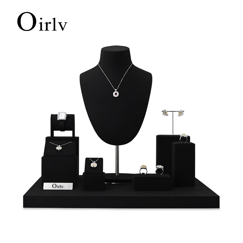 

Oirlv Fashion Jewelry Window Display Set Props with Metal Jewelry Display Rack for Necklace Earrings Bangle Ring Exquisite Gifts