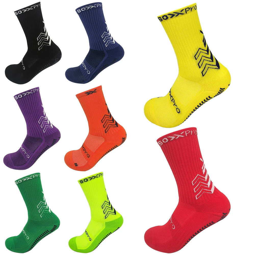 5 Pairs of Anti-Slip Soccer Socks Men Women Outdoor Sports Grip Football Basketball Tennis Rugby