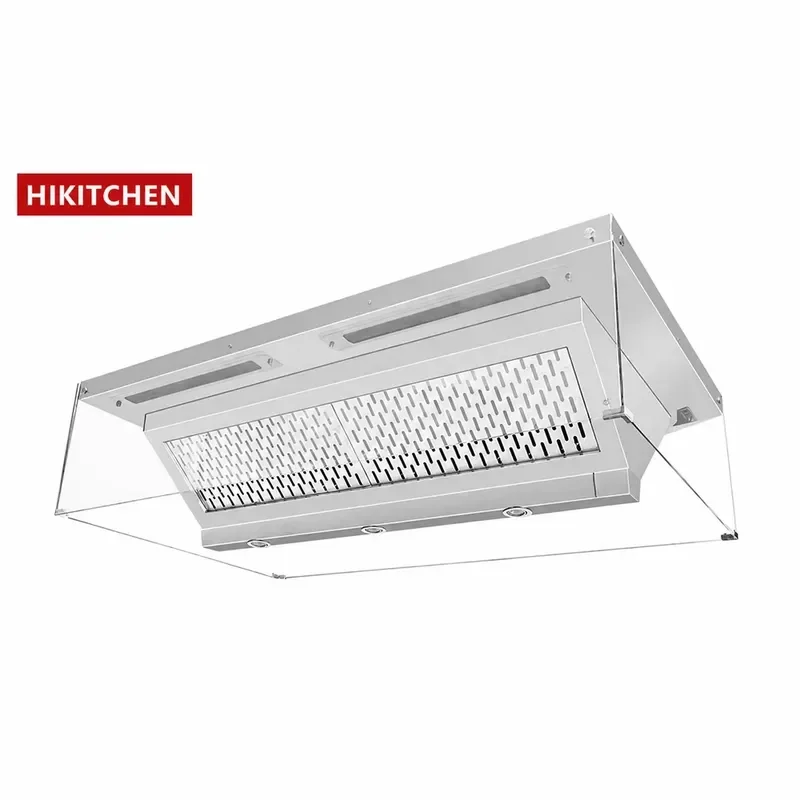 Stainless Steel Kitchen Exhaust Fan Electric Ventilation Hood for Home Commercial BBQ Cooking Smoke Extractor with Spare