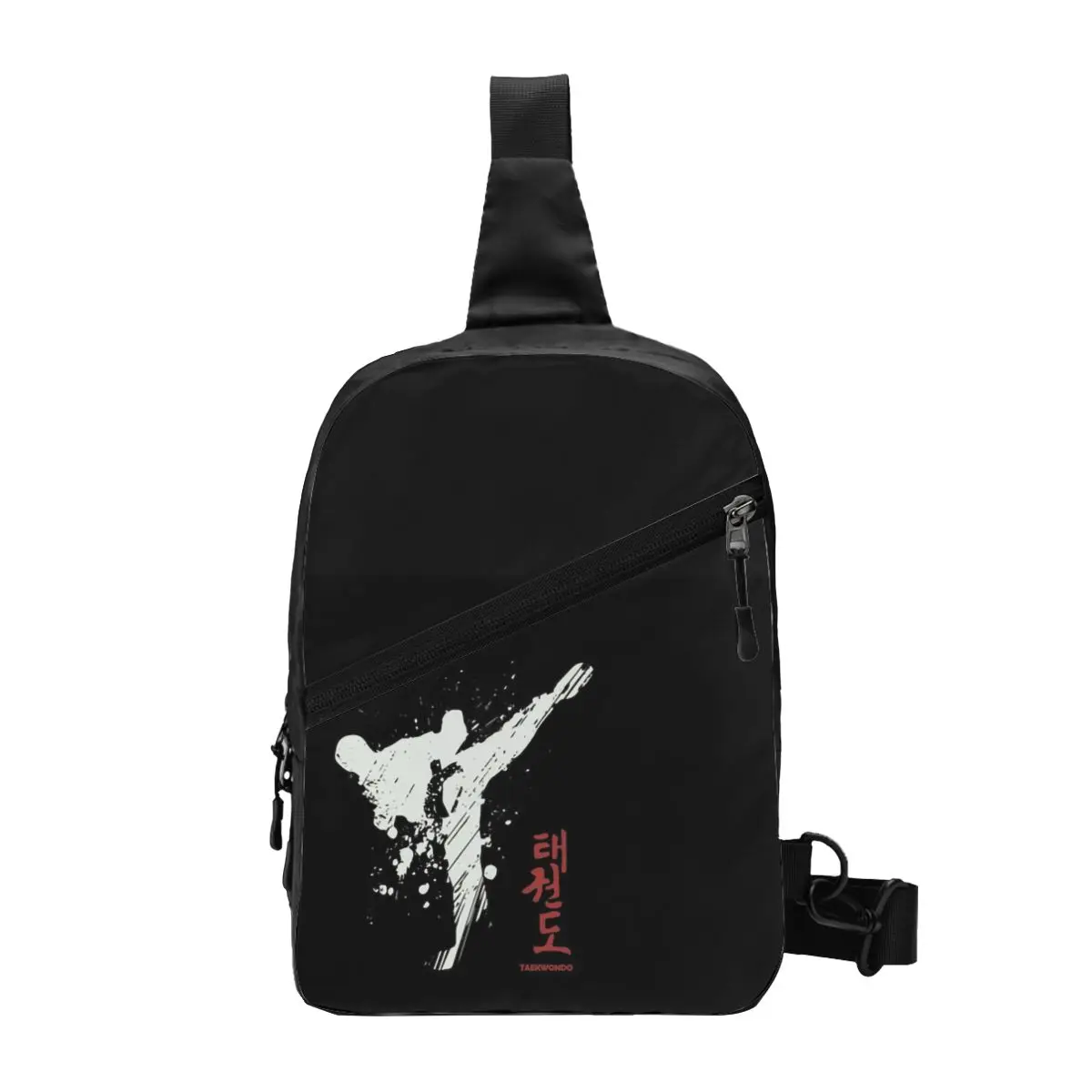 

Custom Casual Taekwondo Kick Sling Bags for Travel Hiking Men Fighter Martial Arts Chest Crossbody Backpack Shoulder Daypack
