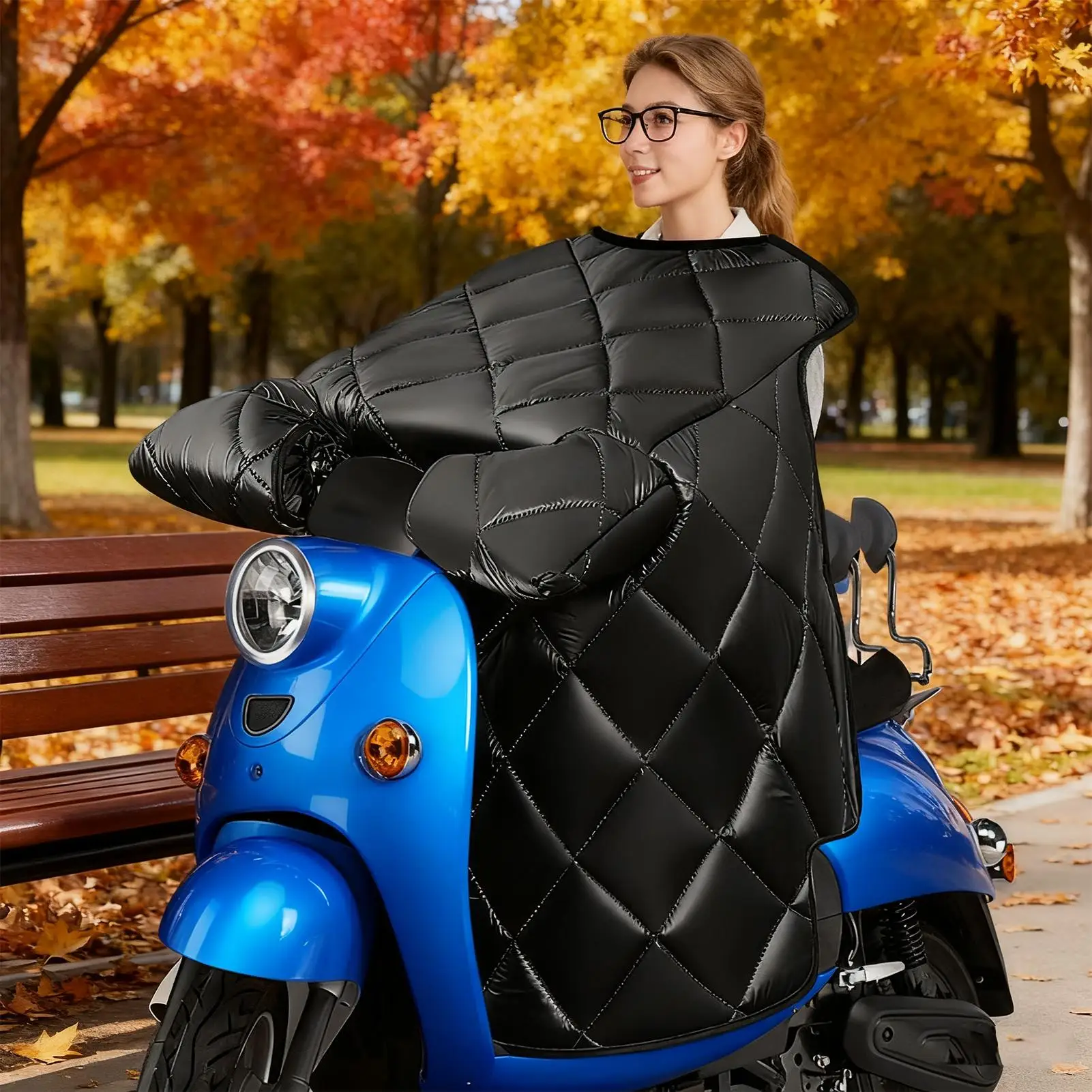 Windshield For Electric Bike PU Leather Comfortable Guard Electric Bike Winter Warm Cover For Men Women Cold Weather Rainy Days