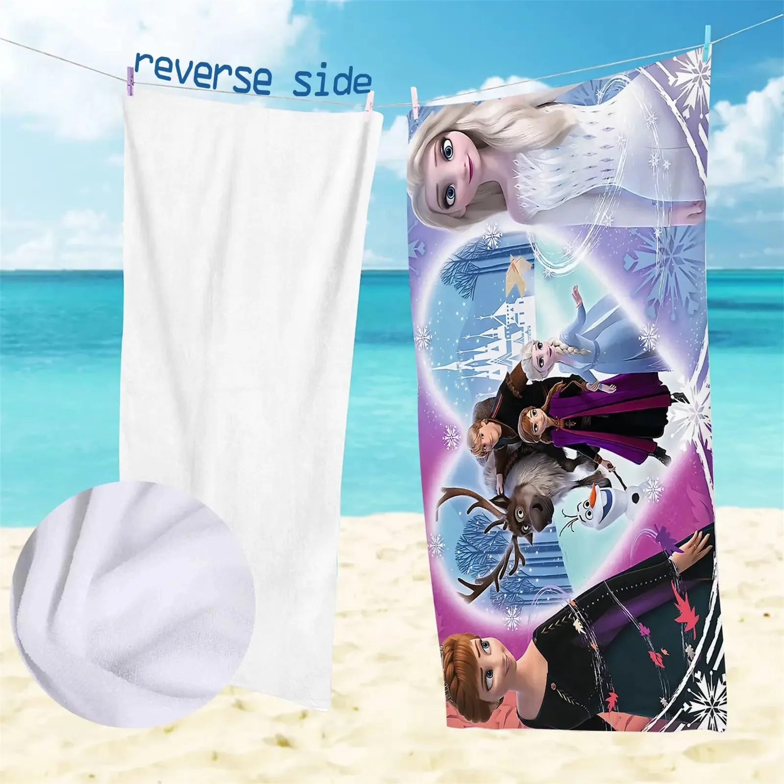 

Пляжное полотенце Disney Frozen Princess из микрофибры мягкое и приятное для кожи, украшение для дома, подходит для путешествий и плавания.