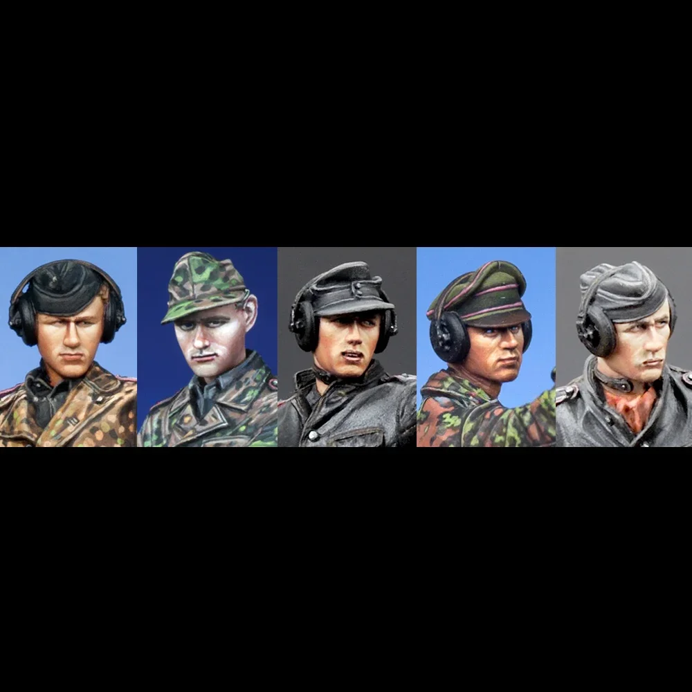 1/35 5 Soldier head, Panzer Crew Head Set No.4, Resin Model figure Soldier, Military themes, Unassembled and unpainted kit