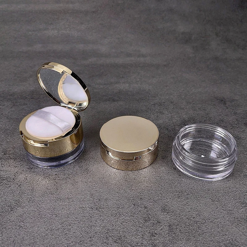 1Pcs 6g Portable Powder Box Empty Loose Powder Container With Sieve Mirror Cosmetic Sifter Loose Jar Travel Makeup Container