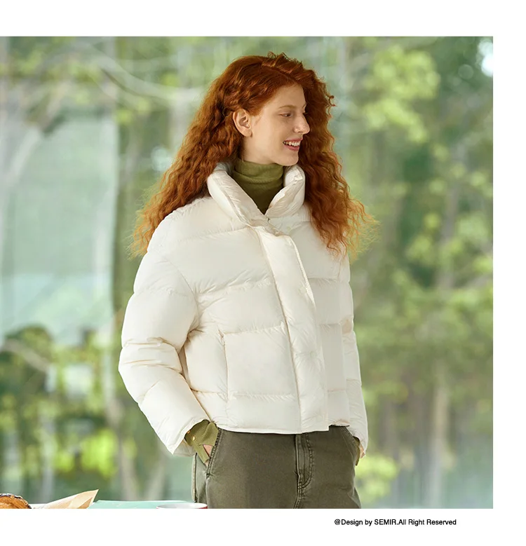 Semir Daunenjacke Damen Winter Pufferjacke mit Gänsedaunenfüllung Wasserdicht Ölabweisend Fleckenresistent 2026 Neu Stehkragen Mantel Damen – Detail 8