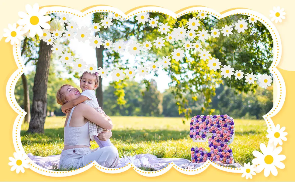 1/5 Stück Groovy Boho Party Hängebanner Hippie Boho Geburtstagsdekoration Gänseblümchen Partydekoration für Mädchen Geburtstagszubehör – Detail 5