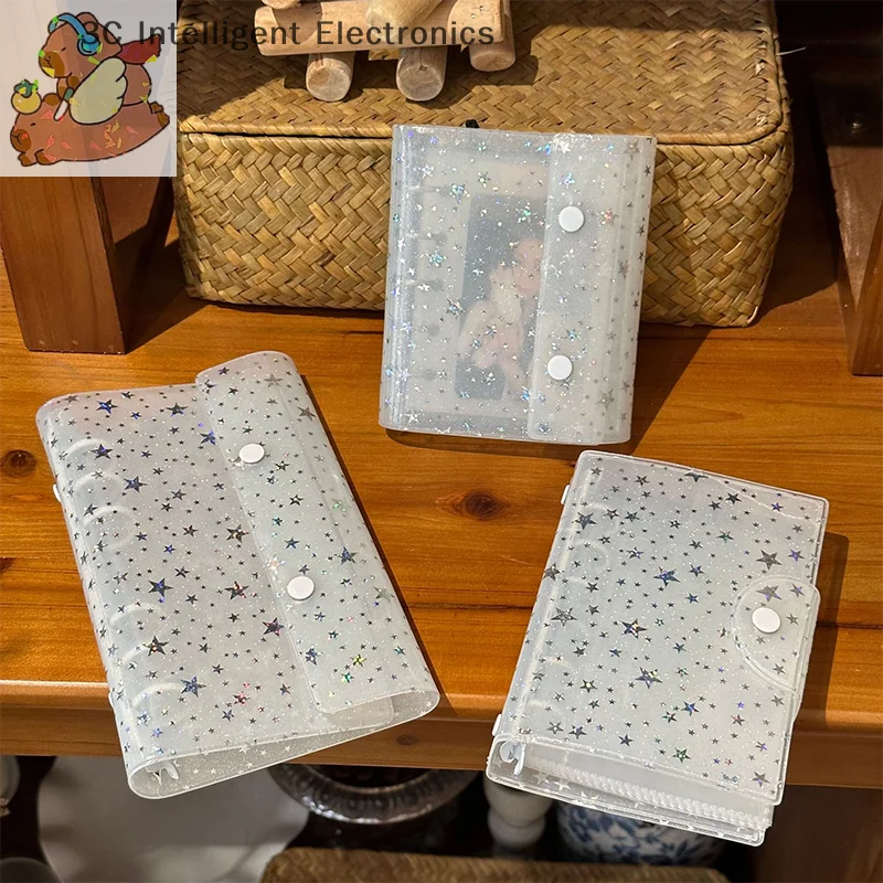 

Simple Durable Transparent Star Loose Leaf Binder Cover Journal Sketchbook Diary Office Supplies Portable Binder Notebook