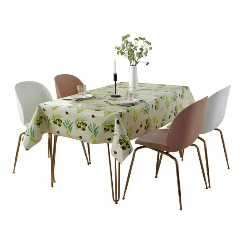 1pcs European Waterproof Oil Proof Tablecloth Elegant Home Kitchen Decoration Tablecloth Beautiful Fruit Pattern Table Cloth