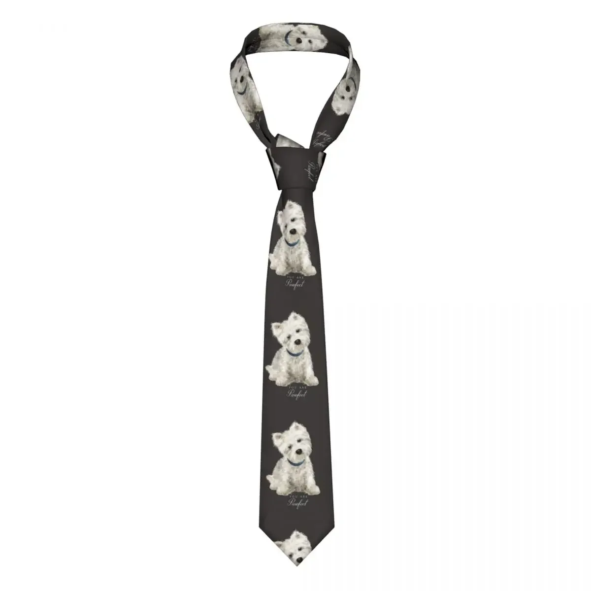 Westie West Highland Terrier Dog Men Women Neckties 8 cm Narrow Cute Puppy Neck Ties for  Shirt Accessories Gravatas Business