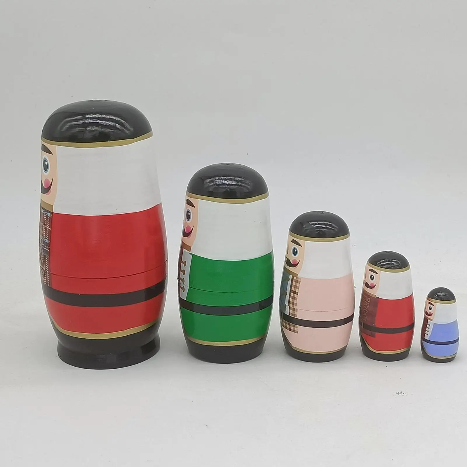 Handmade Matryoshka Nesting Dolls Set of 5 Wooden Russian Stacking Toys for Girls Kids Christmas Holiday Gift Decoration