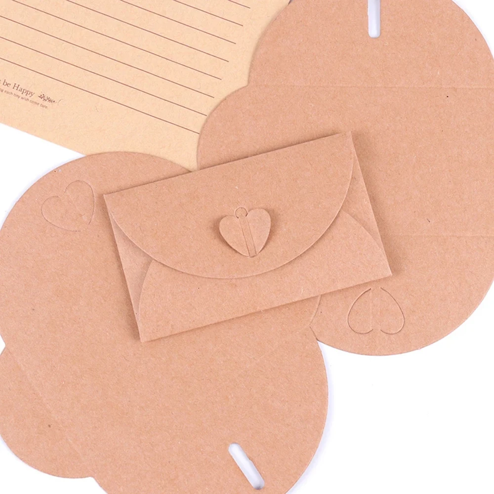 Romantic Love Letter Vintage Handmade Envelope Paper Envelopes Kraft Paper Love Button