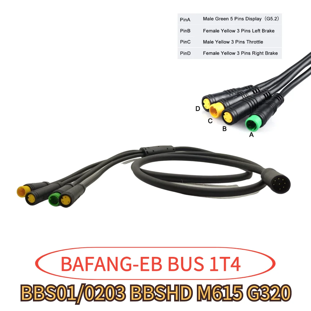 Bafang MID Motor BBS G340 EB BUS1T4 cable cable display cable throttle cable electric bicycle waterproof plug 250W-1000W