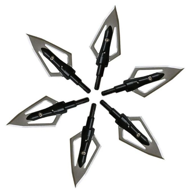 6/9/15 pcs Archery 2 Blade Broadheads 100 Grain 2 Fixed Blade Points Tips Stainless Steel For Shooting Accessories