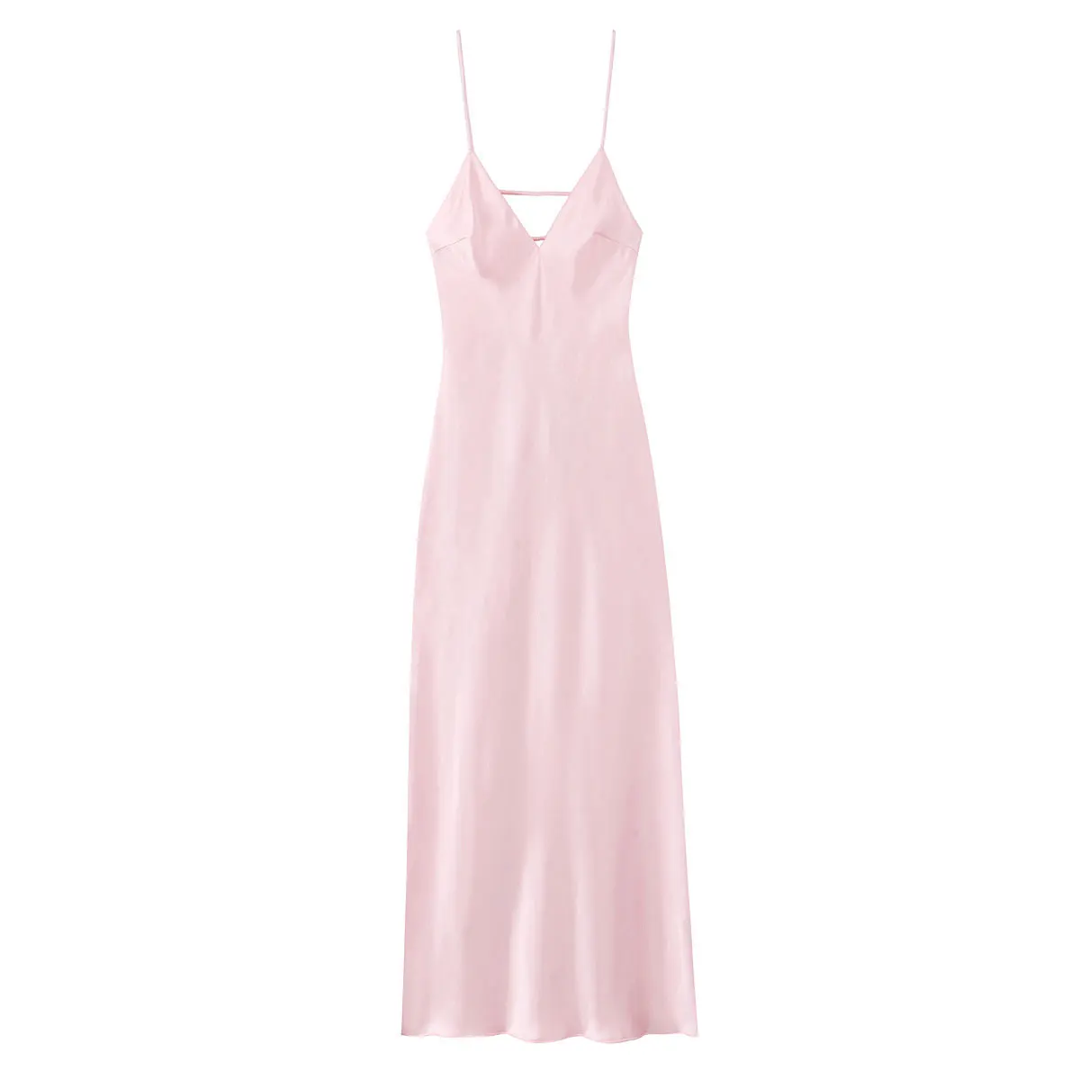 HH Zomer Strand Vakantie Midi Jurk Voor Vrouwen Trendy Solid Backless Mouwloos Slanke V-hals Terug Rits Party Sexy Sling Jurk