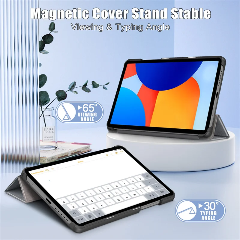 For Redmi Pad SE 8.7 Case 2024 Trifold Magnetic Leather Stand Hard Smart Tablet Funda For Redmi Pad SE 4G 8.7 inch Case Coque