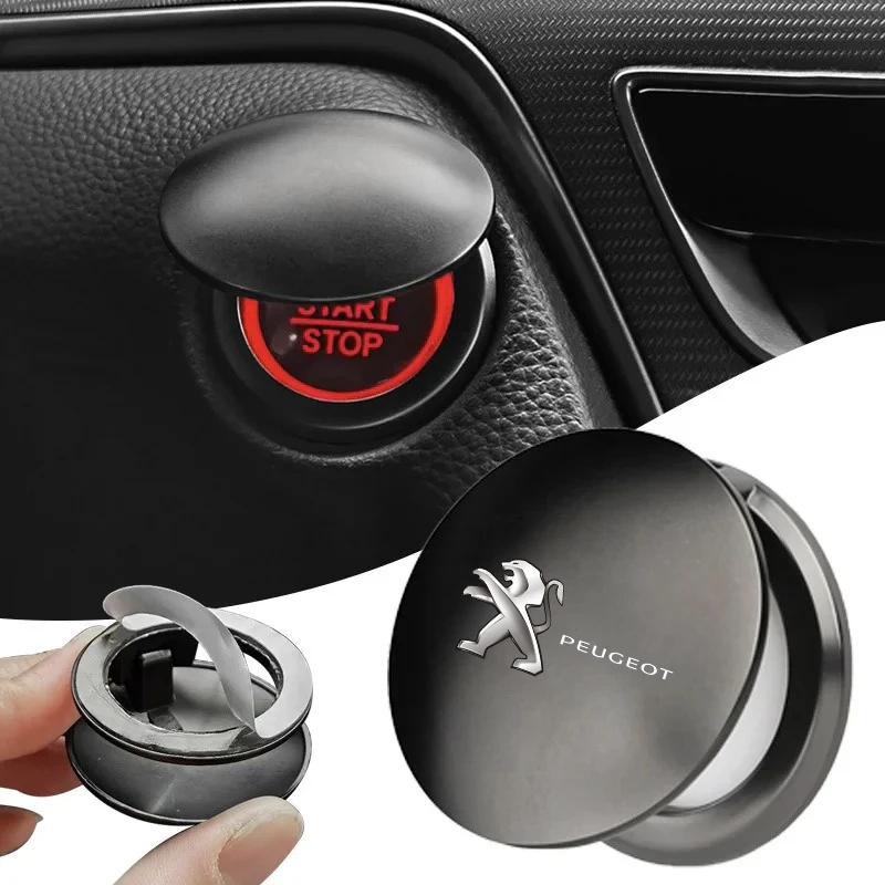 

Кнопочный переключатель запуска двигателя автомобиля, остановки запуска одним щелчком мыши для Peugeot 108 406 407 408 206 207 208 306 307 308 508 Автомобильные аксессуары