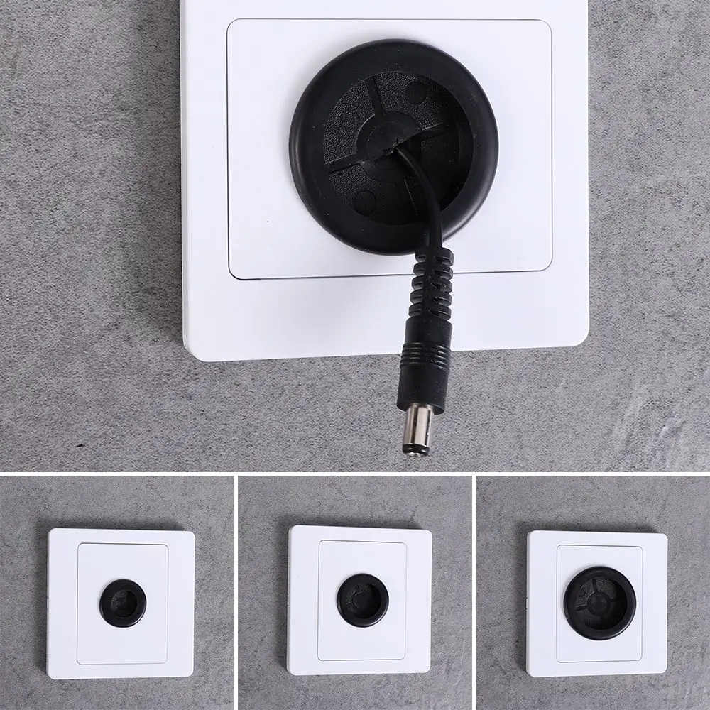 

1Pcs 86Type Wall Blank Panel With Outlet Hole Decorative Cover Cable Socket With Rubber Pad Cable Organizer Storage