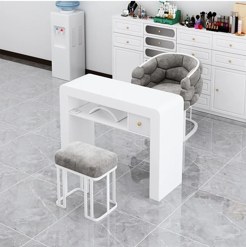 Cosmetic Table Salon Furniture Nail Decoration UV Lamp LED Nails Chairs Plastic Chair Manicure Luxury Beauty Folding Extractor