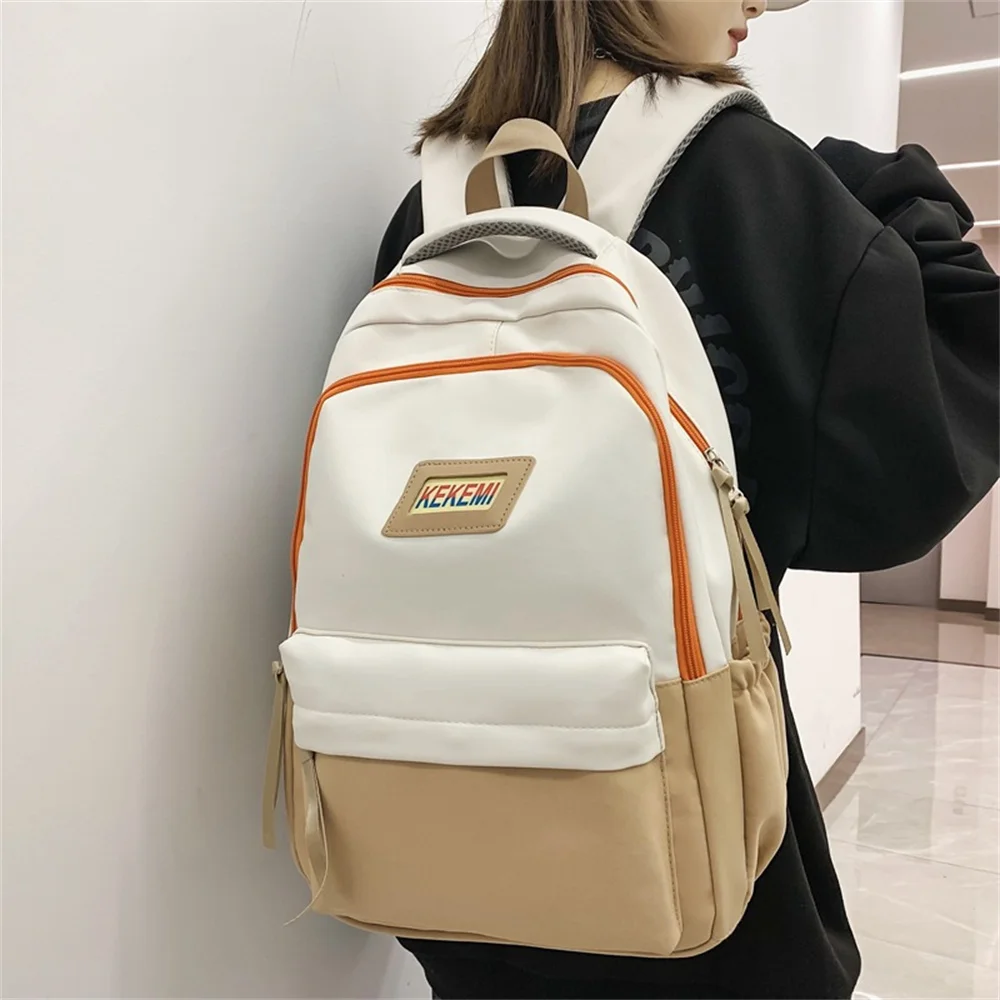 Nieuwe Nylon Eenvoud Grote Capaciteit Unisex Rugzak Junior Middelbare School Student Mode Paar Schooltas Voor Mannen Vrouwen