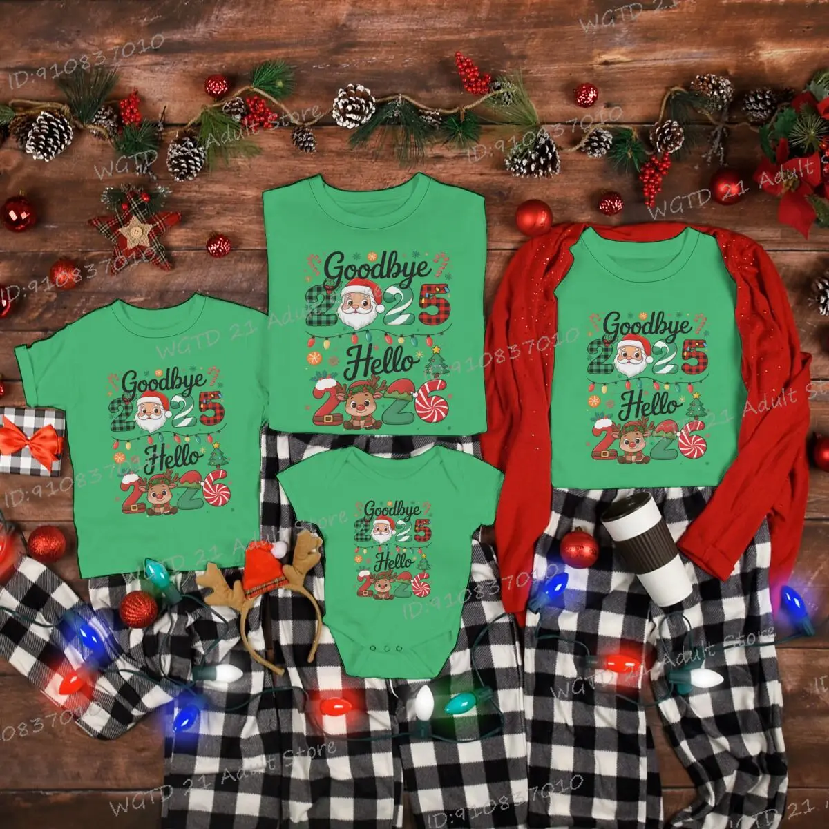 Goodbay 2025 مرحبا 2026 الأسرة مطابقة قميص أبي أمي الاطفال تي شيرتات قصيرة الاكمام القطن الطفل ارتداءها رومبير الأسرة نظرة الملابس