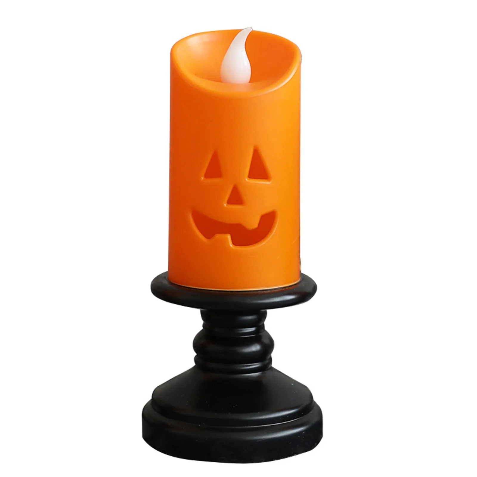 Halloween Candle Light Pumpkin Shape LED Light Home Desktop Lamp Decoration Ornament Pack Pizza Ornament Christmas Ornament Gift