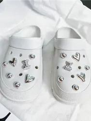 14 pcs suitable for Clogs electroplating bear diy accessories, garden shoes accessories, 3d three-dimensional shoes flower sh
