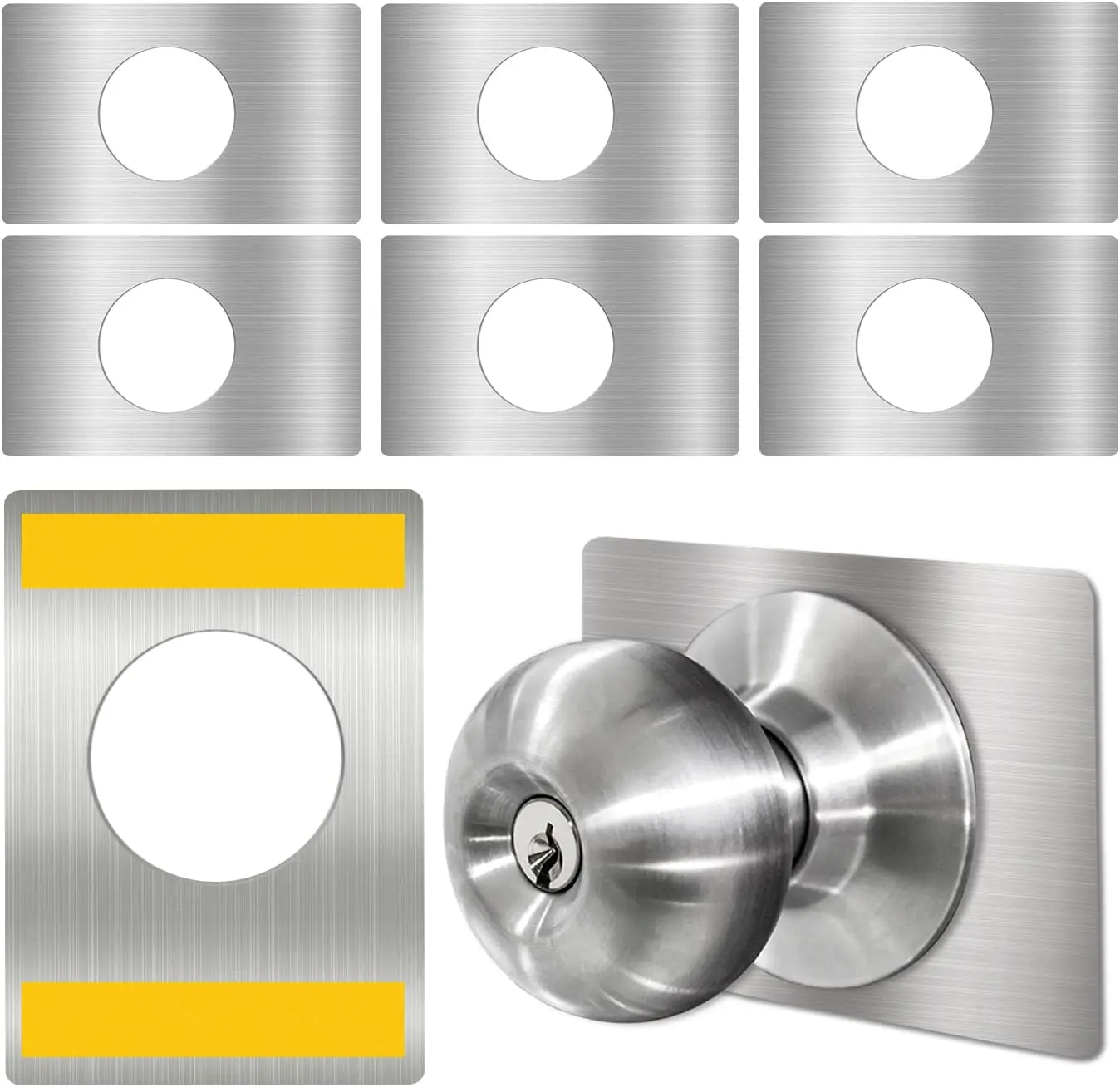 Türschloss-Reparaturplatte, Edelstahl, kreisförmiges Schloss, Befestigungsplatte, Scharnier, Türgriff, Installation, Verstärker, Hardware-Zubehör
