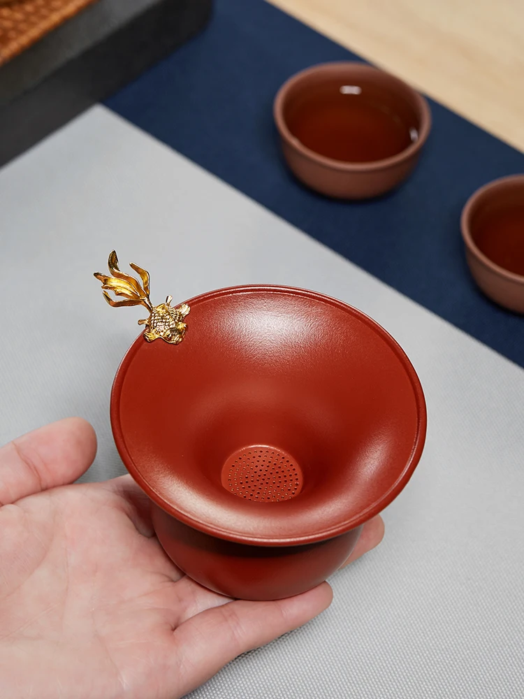 

Yixing Purple Clay Zisha Chinese Tea Strainer Filter Sieve Device Water Separation Making Fantastic Product Compartment Utensils