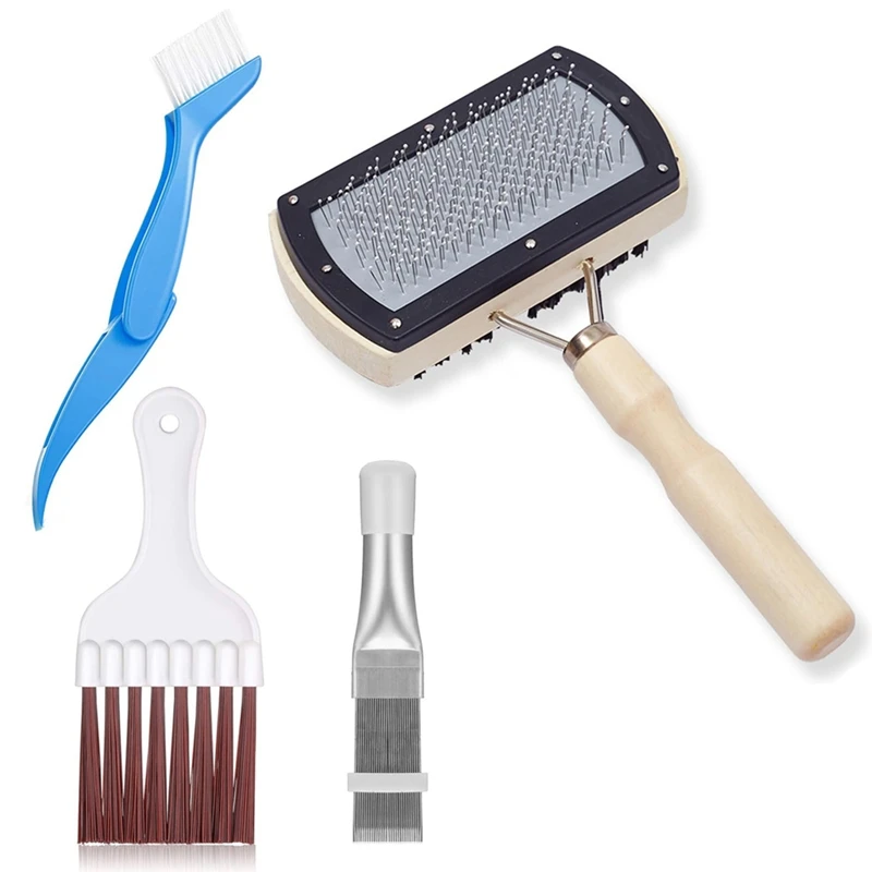 4 Pcs Air Conditioner Condenser Fin Cleaning Brush Kit, Stainless Steel Air Conditioner Fin Cleaner