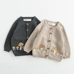 2024 New Autumn Baby Clothing Toddler Baby Girl Knitting Embroidery Cardigan Newborn Baby Girls Sweater Coat Long Sleeve Coat