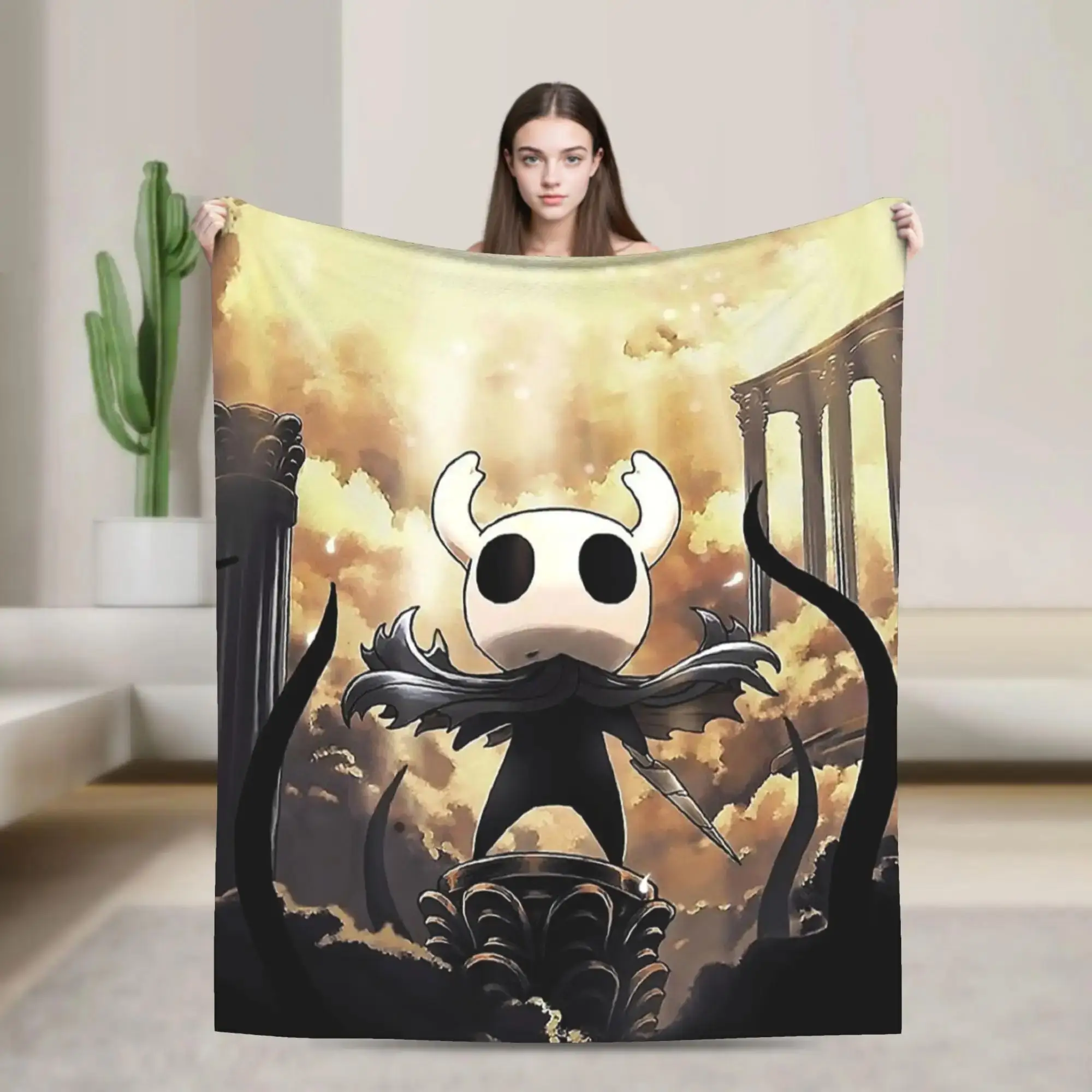 

Фланелевое одеяло Hollow Knight Manga, зимнее, очень мягкое, для детей, мальчиков и девочек, покрывало для дивана, подарок-новинка
