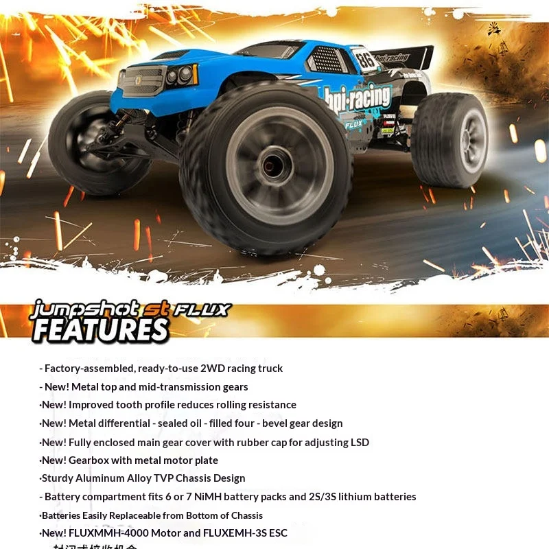 

HPI Jumpshot ST Flux 160032 1/10 Scale 2WD Brushless Electric RC Off Road Racing Truck High Performance Remote Control Vehicle