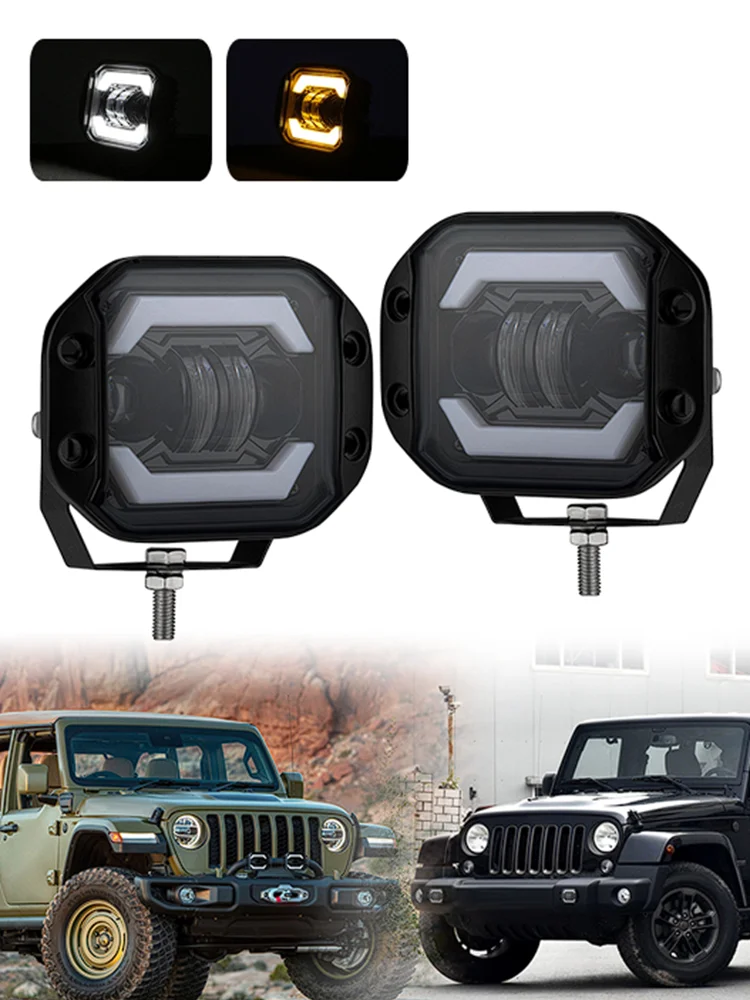 

5-дюймовый прожектор со светодиодной подсветкой для скрытого монтажа H4 Off Road 4X4 Фара Atv Niva Lada JK TJ Автомобильная 12 В 24 В Светодиодная противотуманная фара для вождения