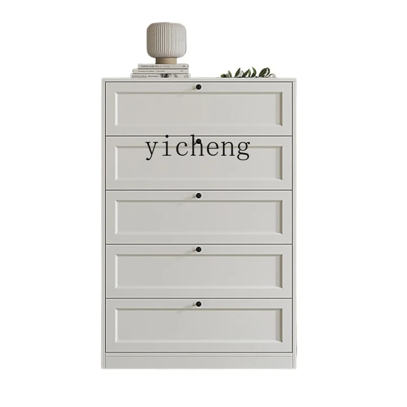 

Tqh Solid Wood Chest of Drawers Living Room Storage Cabinet Side Cabinet Wall Bedroom Simple Modern White Drawer Locker