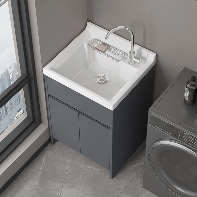 Laundry ceramic wash basin large sink small floor deepening integrated basin
