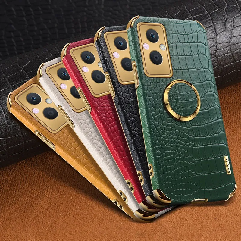 Luxury PU Leather Phone Case For OPPO Reno 7 4G 8 Lite 8 Pro Plus 7Z 8Z 5G A17 A57 A77 A36 A76 A96 Ring Holder Silicone Cover