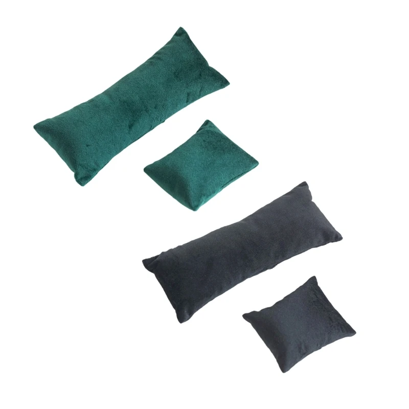 F2TD Long Flannel Jewelry Pillows Bracelet Holder Storage Cushions Display Set