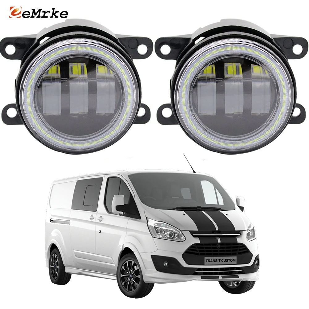 

LED Angel Eye Daytime Running Lamp + Fog Lights for Cut-Line Lens Ford Tourneo Transit Custom 2012 2013 2014 2015 2016 2017