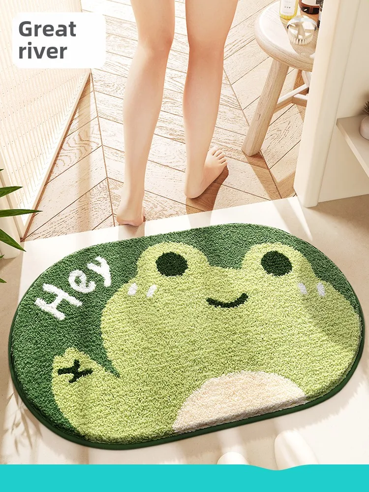 

Qui Dry Batoom Mat Cartoon Anti Slip Toilet Home Entrance Door Mat Water Absorbent Kitchen Floor Carpet Home Decor Rug