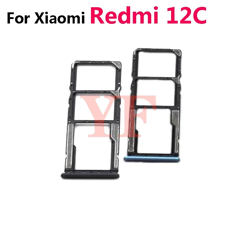 50pcs-for-xiaomi-redmi-12c-sim-card-tray-slot-holder-adapter-socket-repair-parts