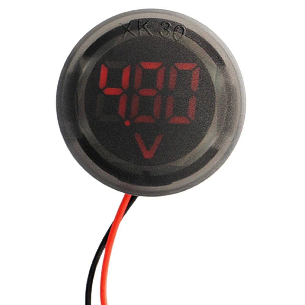 DC 4-100V LED Digital Display Voltmeter Circular Two-wire DC Digital Voltmeter Head Display with Reverse Connection Protection