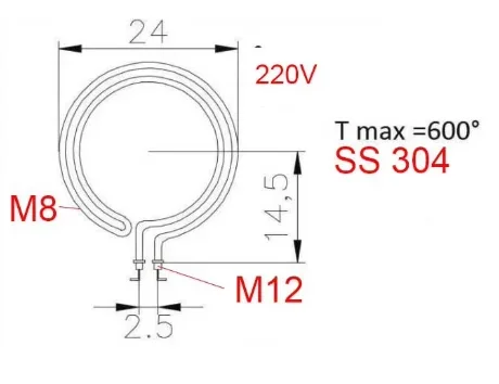 

LUJINXUN 1pc 220V 1400W heating element for pizza oven