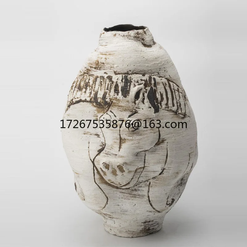 Wabi Sabi viento creativo Retro pintado a mano caballo florero de cerámica ornamento ventas Oficina alojamiento de familia adorno arreglador de flores