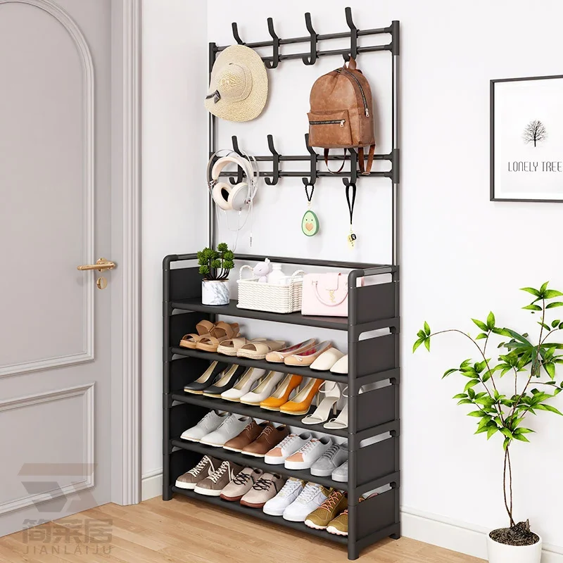 

Clothes Hat Hangers Shoe Rack Multi-ayer Shoe Rack Simple Floor Shoes Hat Racks Load-bearing Living Room Organizer Shelf