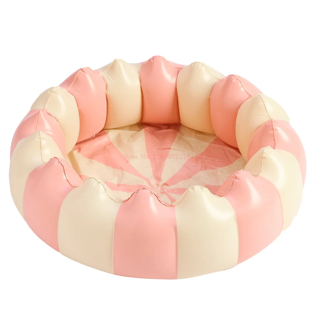 سميكة الكرتون الرجعية مخطط حمام سباحة قابل للنفخ حمام سباحة للأطفال المياه العائمة وسادة هوائية كرة المحيط بركة للأطفال #6